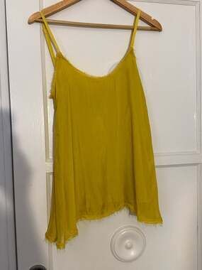 Catwalk Studio Yellow Raw Edge Silk Blend Camisole Tank Top
